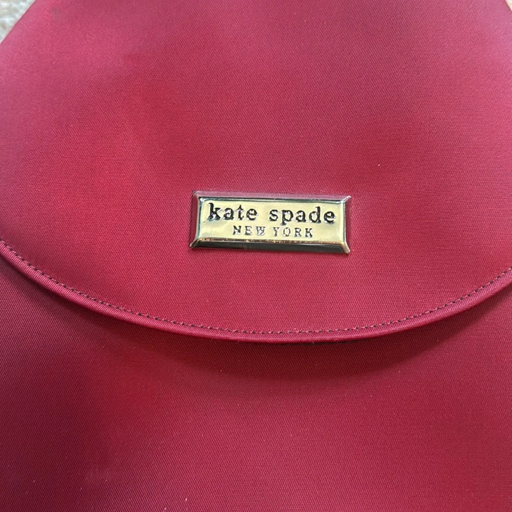 Y2K Kate Spade nylon red backpack or shoulder bag. Silver hardware.